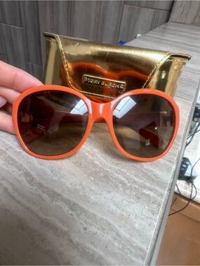 Tory Burch Orange Oversized Sunglasses